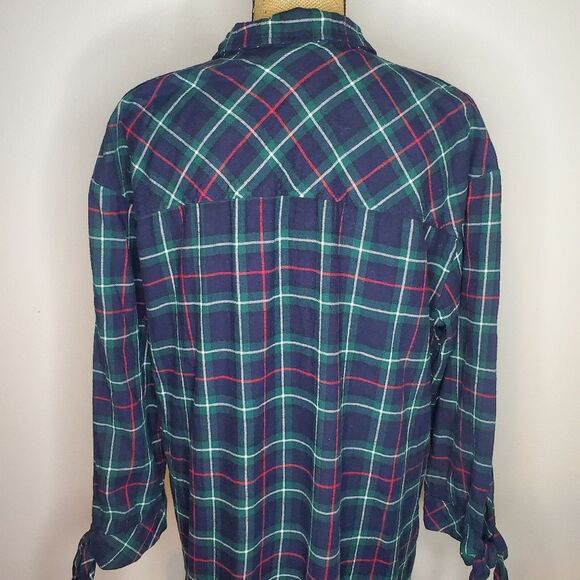 Gap Ruffle Hem Plaid Shirtdress Size L - Picture 9 of 14